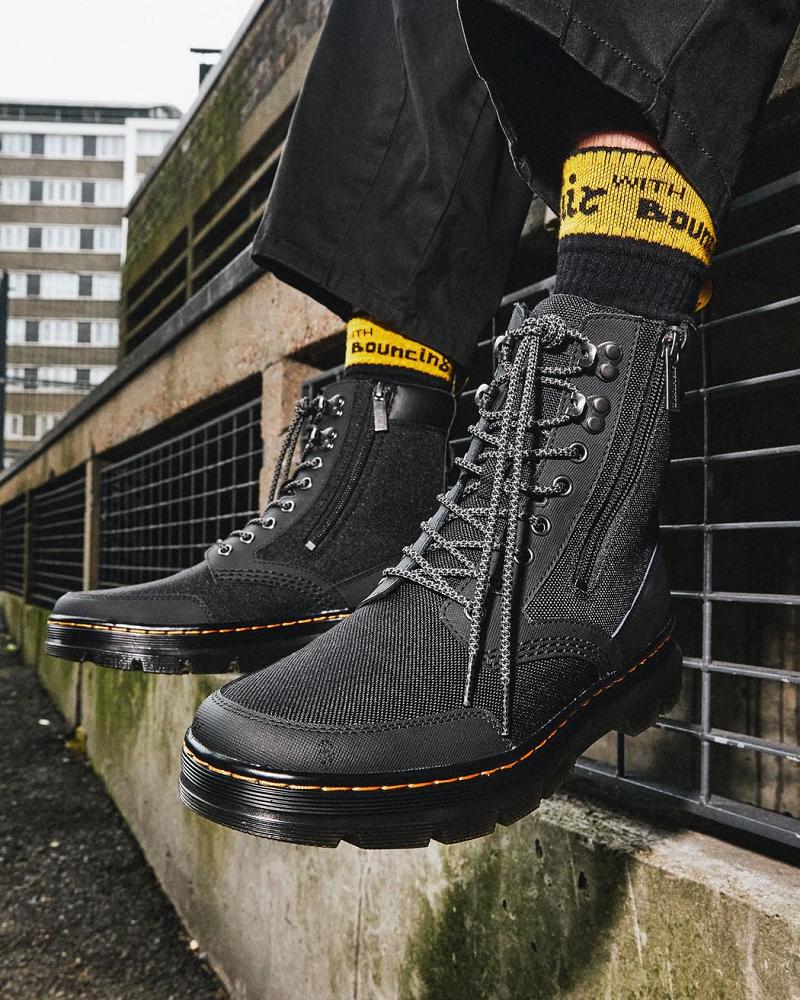 Black Men's Dr Martens Combs Zip Ankle Boots | CA 441FDN